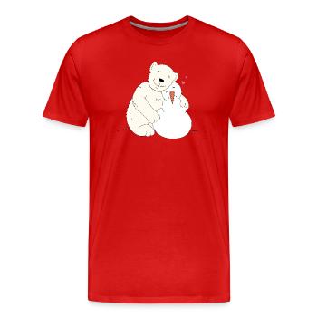 Beste Freunde - Männer Premium Bio T-Shirt - Rot - Vorne - Damien (186cm)