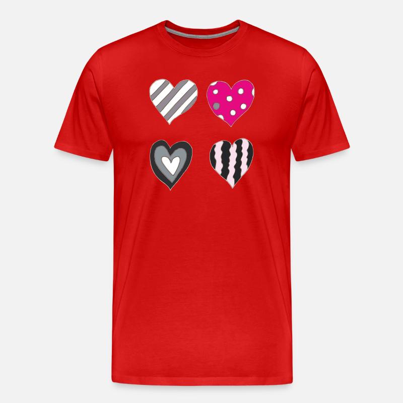 herzen variation - Männer Premium Bio T-Shirt - Rot