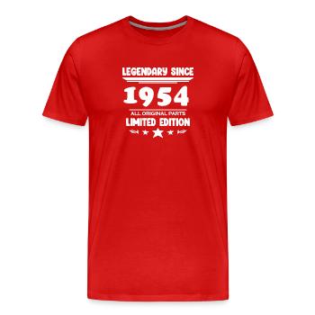 1954 - Jahrgang 1954 - Baujahr 1954 Spruch - Männer Premium Bio T-Shirt - Rot - Vorne - Damien (186cm)