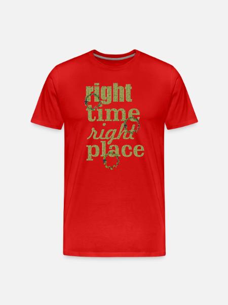 right time - Männer Premium Bio T-Shirt - Rot