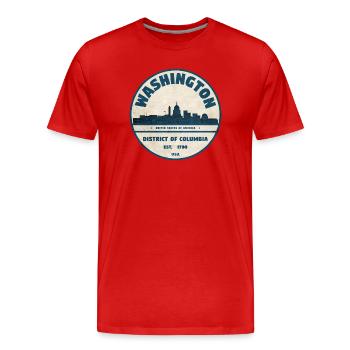 Washington DC Vintage - Männer Premium Bio T-Shirt - Rot - Vorne - Damien (186cm)