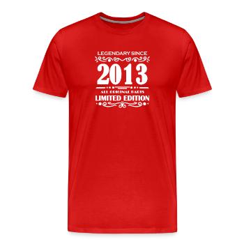 2013 - Jahrgang 2013 - Baujahr 2013 Spruch - Männer Premium Bio T-Shirt - Rot - Vorne - Damien (186cm)
