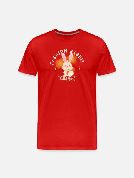 Rabbit Carrot Mode - Men's Premium Organic T-Shirt - red