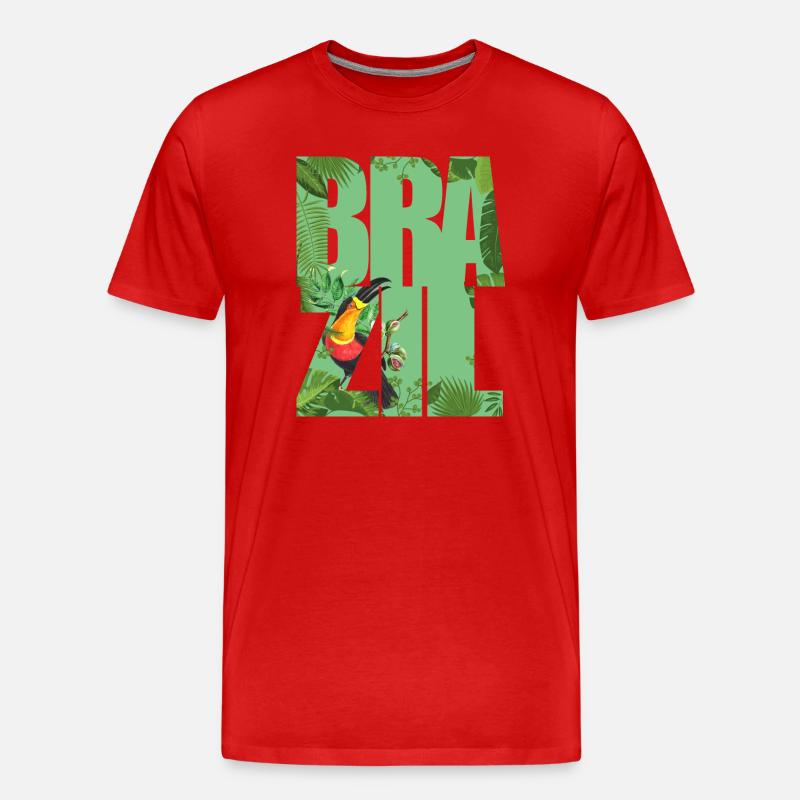 Brazilien - Männer Premium Bio T-Shirt - Rot