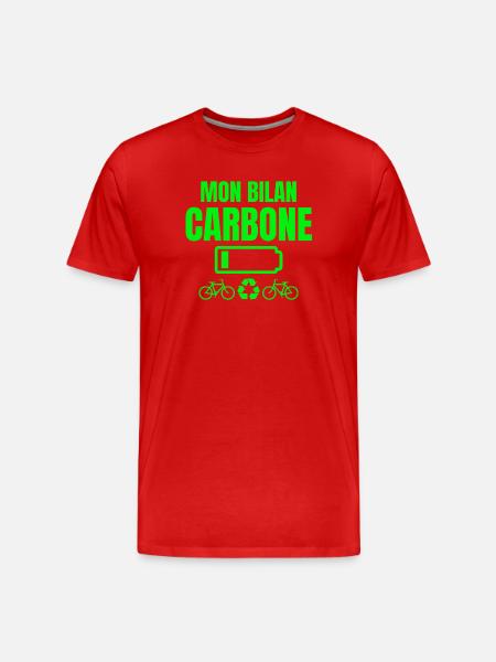 bilan carbone, écologie, écologiste - T-shirt bio Premium Homme - rouge