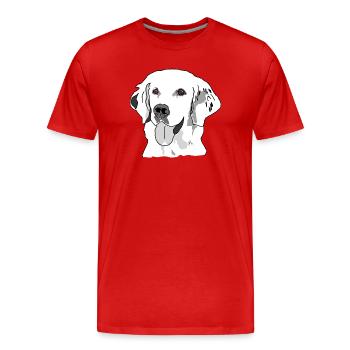 Golden retriever - T-shirt bio Premium Homme - rouge - Devant - Damien (186cm)