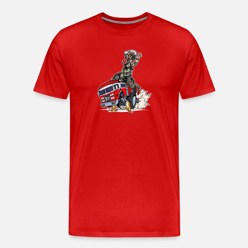 Fire Fire Engine Firefighter Rescuer - Men's Premium Organic T-Shirt - red