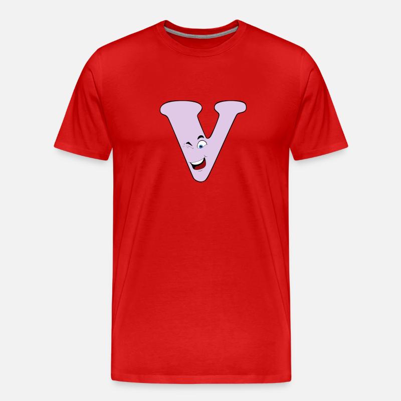 V - Männer Premium Bio T-Shirt - Rot