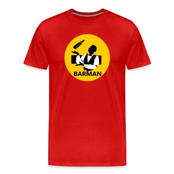 Barkeeper - Männer Premium Bio T-Shirt - Rot - Vorne - Damien (186cm)