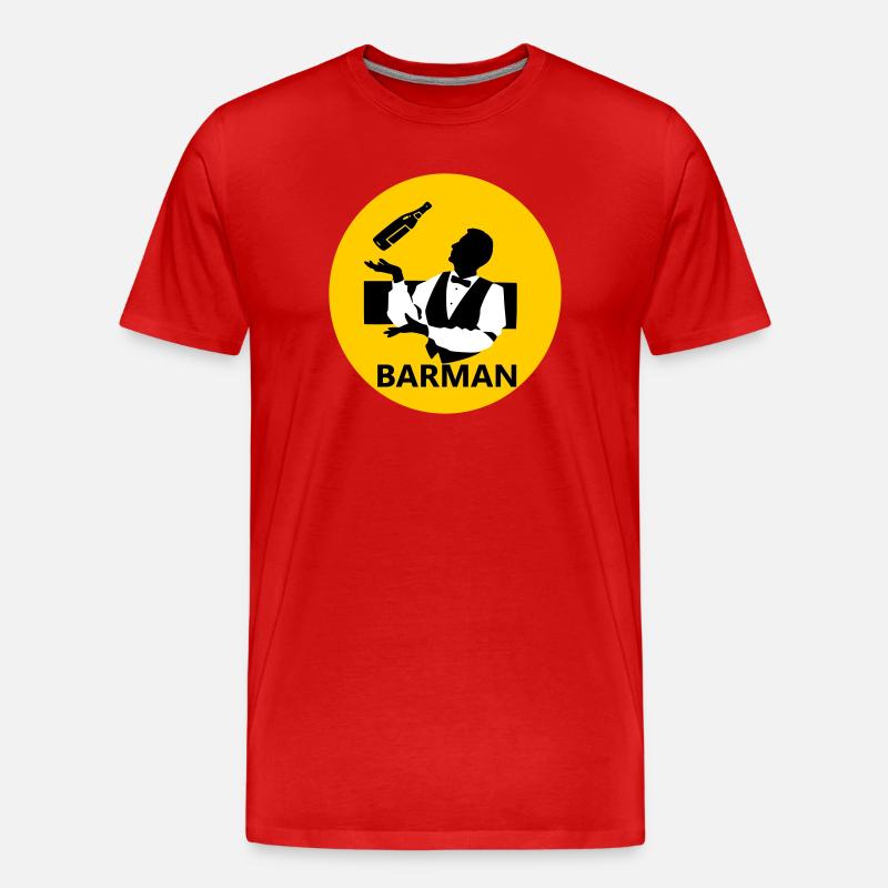 Barkeeper - Männer Premium Bio T-Shirt - Rot