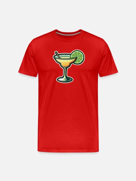 Margarita Cocktail - Männer Premium Bio T-Shirt - Rot