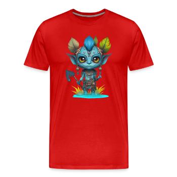 Avatar The Way of Water, cute character, navi - Men's Premium Organic T-Shirt - red - Front - Damien (186cm)