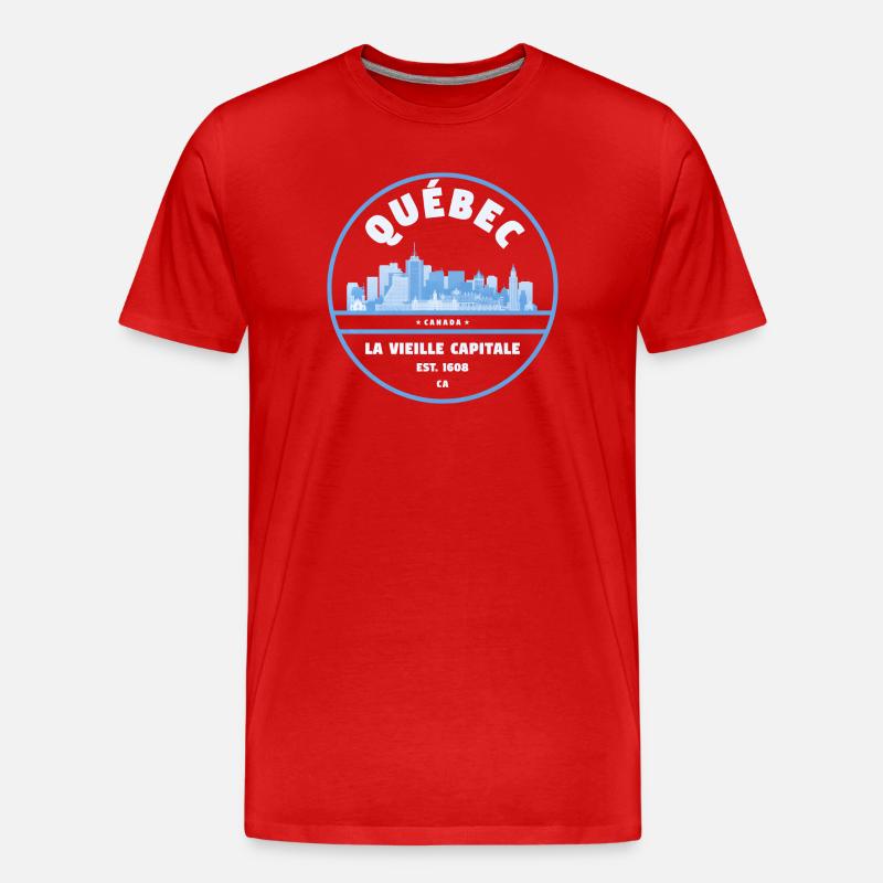 Québec La Vieille Capitale Skyline - Männer Premium Bio T-Shirt - Rot