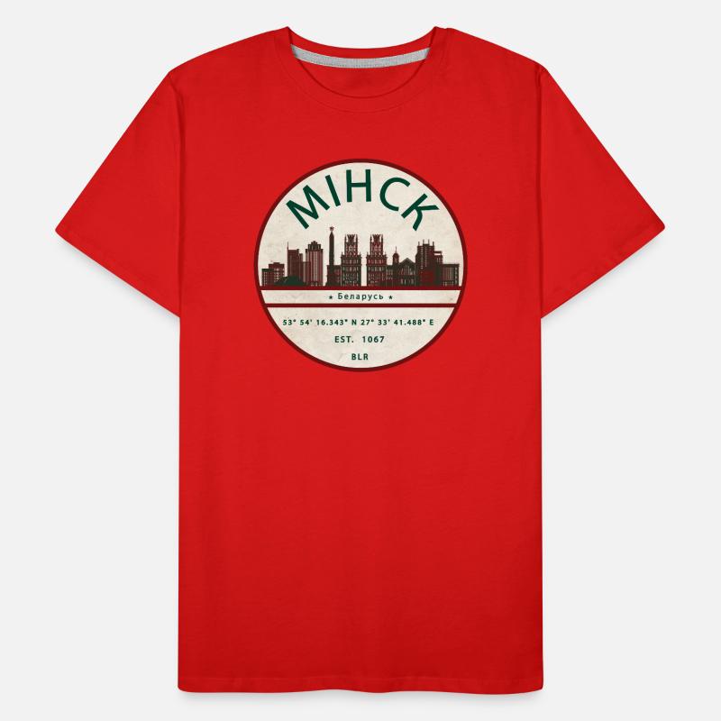Minsk Skyline Vintage Badge Men's Premium Organic T-Shirt