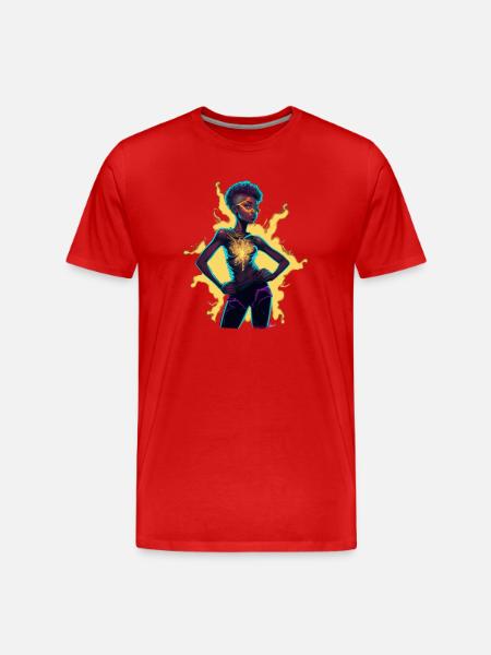 Glowing Energy Consciousness Figure - Men's Premium Organic T-Shirt - red