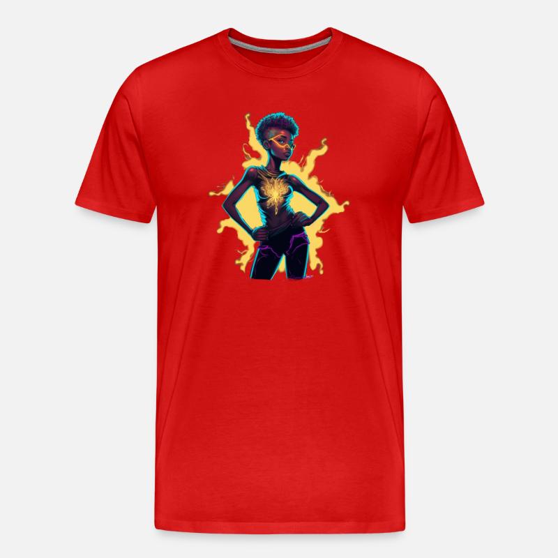 Figurine de conscience d’énergie lumineuse - T-shirt bio Premium Homme - rouge