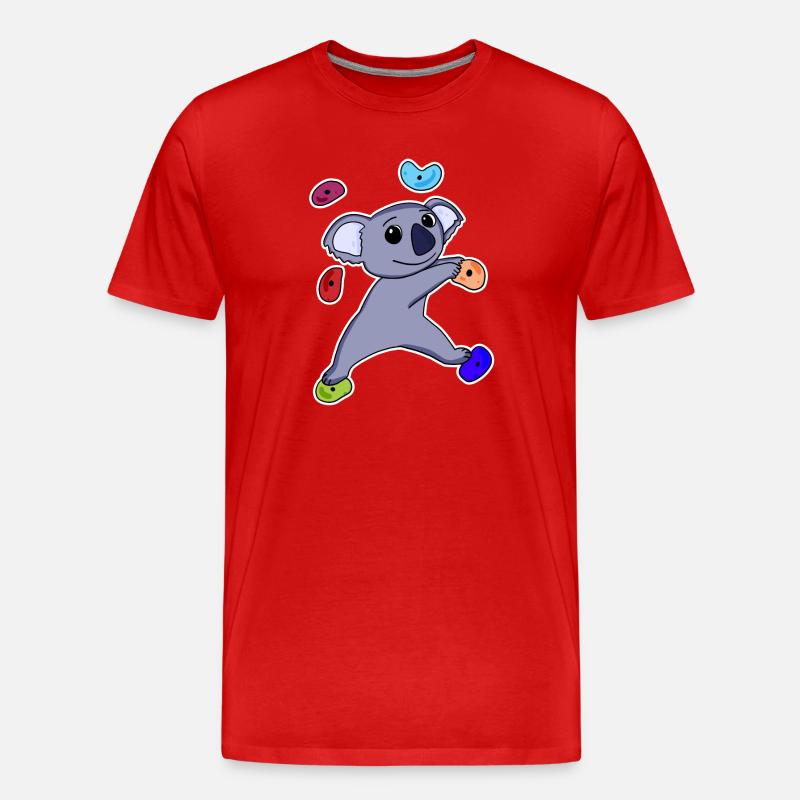 Climbing Koala - Men's Premium Organic T-Shirt - red