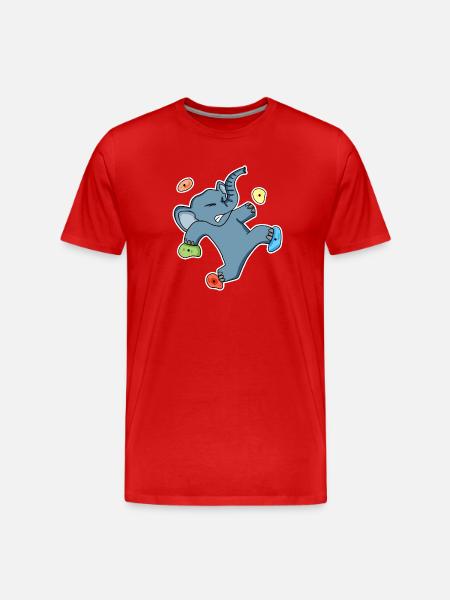 Motif éléphant grimpant - T-shirt bio Premium Homme - rouge