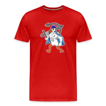 Mouette de la mer du Nord avec ancre - T-shirt bio Premium Homme - rouge - Devant - Damien (186cm)