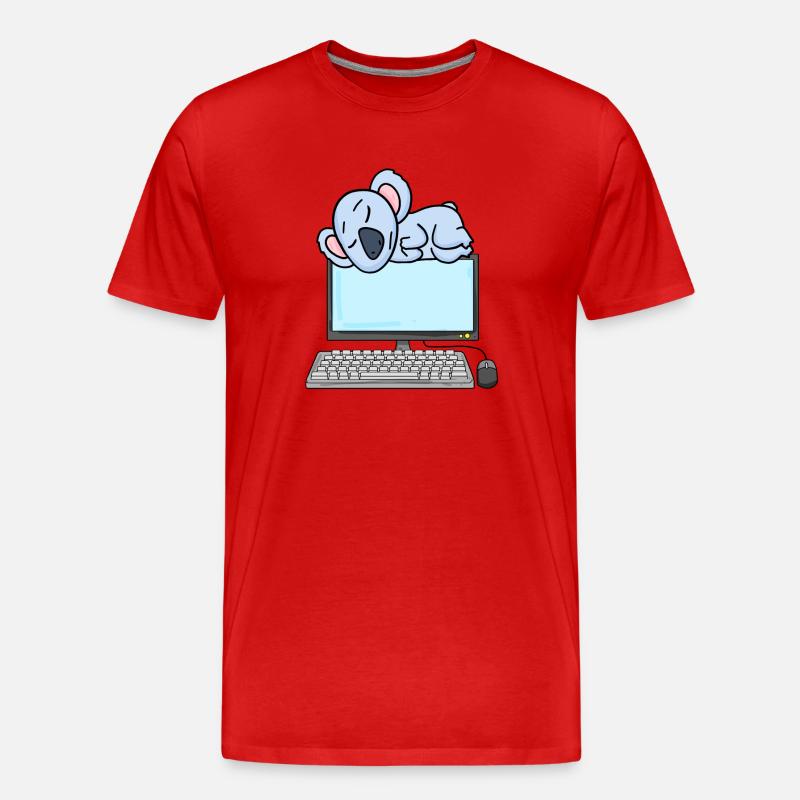 Koala Computer Nerd Programmer Gift - Men's Premium Organic T-Shirt - red