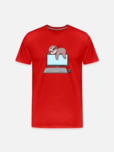 Computer Nerd Programmer Gift - Men's Premium Organic T-Shirt - red
