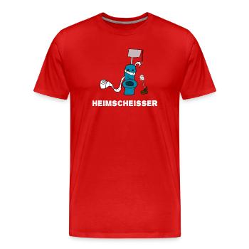 Heimscheisser WC Klo - Männer Premium Bio T-Shirt - Rot - Vorne - Damien (186cm)