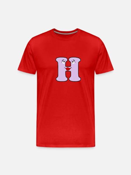H - Männer Premium Bio T-Shirt - Rot