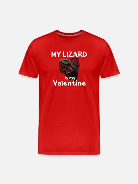 Mon Lézard, mon Valentin - T-shirt bio Premium Homme - rouge