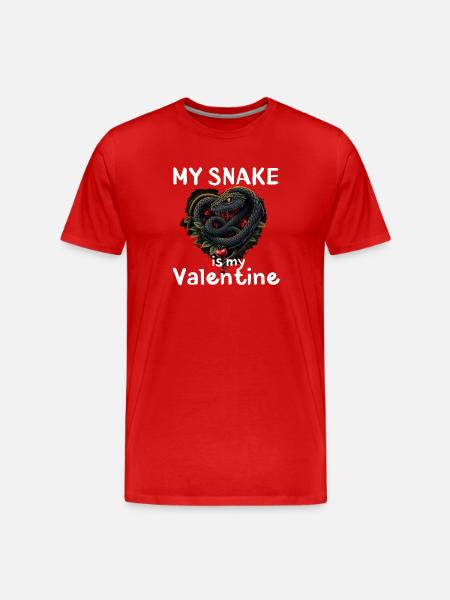 Herz-Schlange-Valentin - Männer Premium Bio T-Shirt - Rot