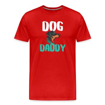 Colorful Daddy Dog Chart - Men's Premium Organic T-Shirt - red - Front - Damien (186cm)