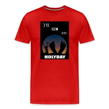 Je serai en vacances - T-shirt bio Premium Homme - rouge - Devant - Damien (186cm)