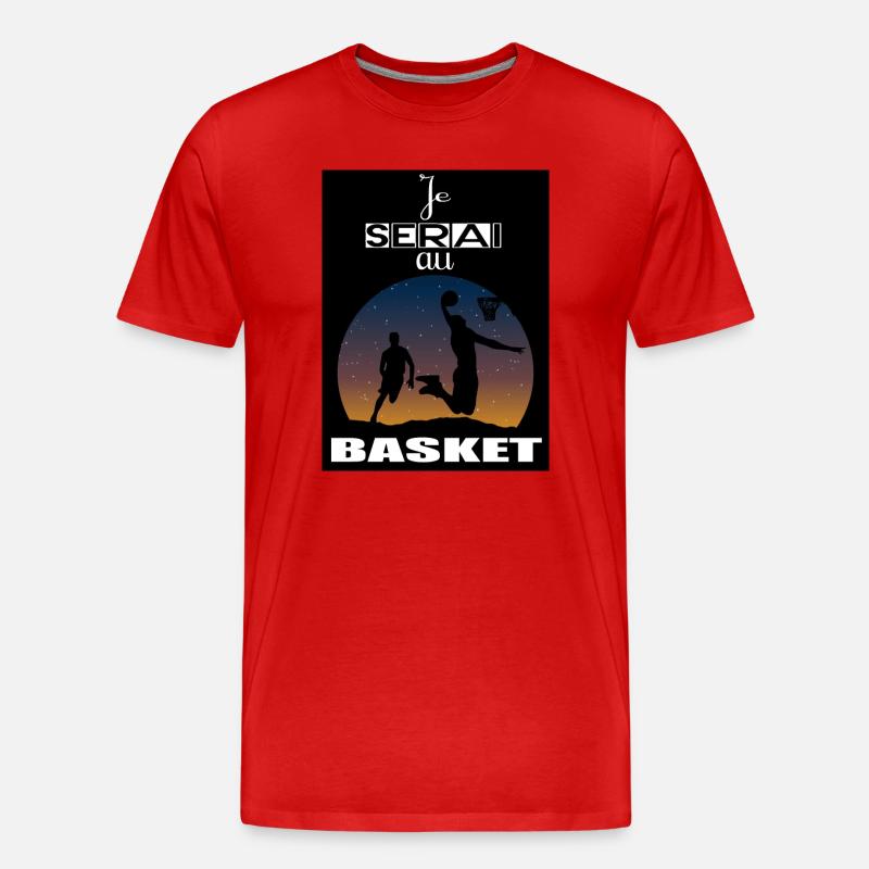 Ich werde beim Basketball sein - Männer Premium Bio T-Shirt - Rot