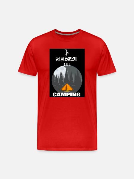 Night camping in the forest - Men's Premium Organic T-Shirt - red
