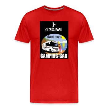 Camping-car au soleil - T-shirt bio Premium Homme - rouge - Devant - Damien (186cm)