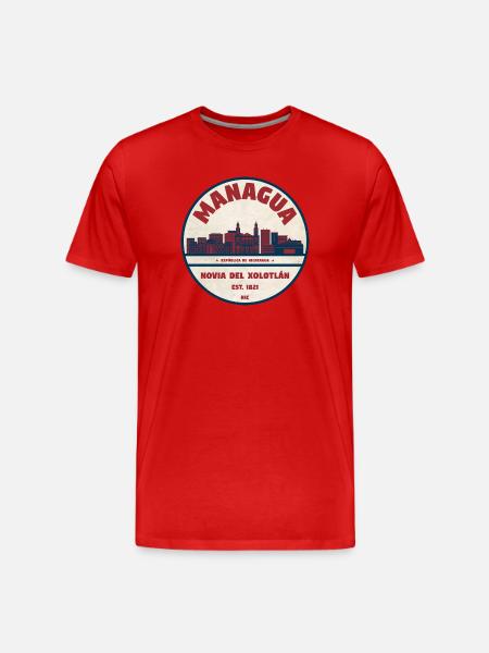 Managua Round Silhouette Retro - Men's Premium Organic T-Shirt - red