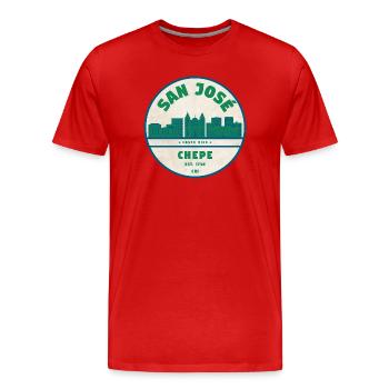 San José Chepe Skyline - Männer Premium Bio T-Shirt - Rot - Vorne - Damien (186cm)