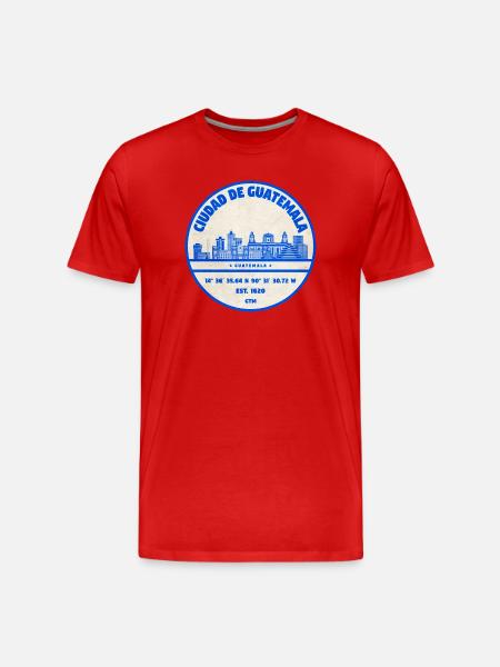 Guatemala City Skyline Stamp - Men's Premium Organic T-Shirt - red