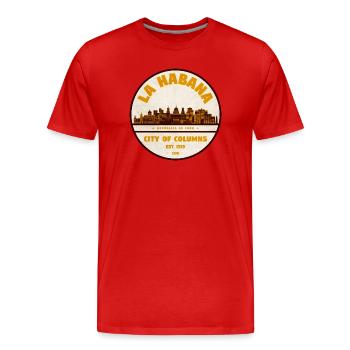 Havana City of Columns Vintage - Men's Premium Organic T-Shirt - red - Front - Damien (186cm)