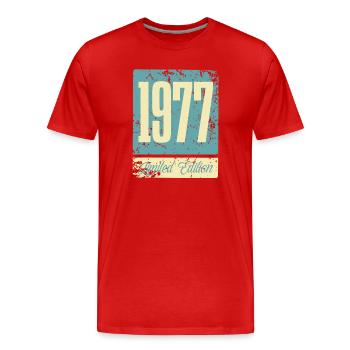 1977 Naissance Anniversaire Année de naissance - T-shirt bio Premium Homme - rouge - Devant - Damien (186cm)