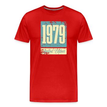 1979 Anniversaire de naissance Année de naissance - T-shirt bio Premium Homme - rouge - Devant - Damien (186cm)