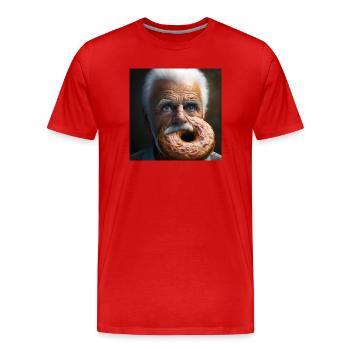 DNA Donut 01 - Men's Premium Organic T-Shirt - red - Front - Damien (186cm)