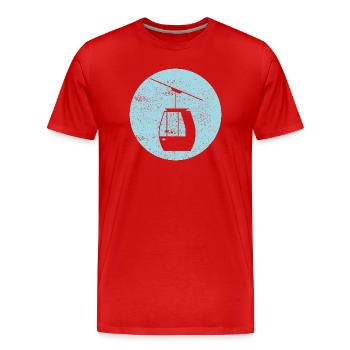 Ski - Vacances au ski et ski rétro - T-shirt bio Premium Homme - rouge - Devant - Damien (186cm)