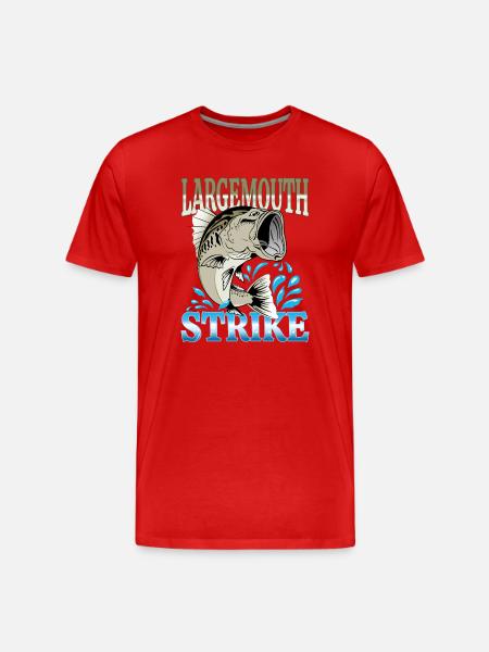 GROSSMAULBARSCH - SCHWARZBARSCH - LUNKERFISCH - Männer Premium Bio T-Shirt - Rot