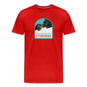 Pyrenees National Park under the snow - Men's Premium Organic T-Shirt - red - Front - Damien (186cm)