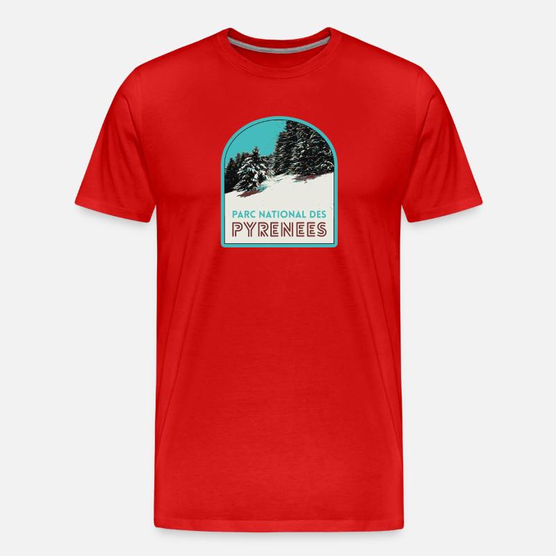 Pyrenees National Park under the snow - Men's Premium Organic T-Shirt - red