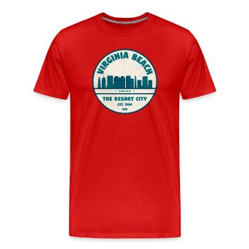 Virginia Beach Resort City Skyline - Männer Premium Bio T-Shirt - Rot - Vorne - Damien (186cm)
