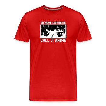 Manga Anime Déclaration Dessin animé Japon Culture Pop - T-shirt bio Premium Homme - rouge - Devant - Damien (186cm)