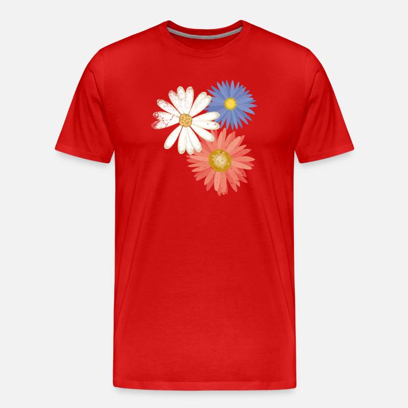 3 flowers - Männer Premium Bio T-Shirt - Rot