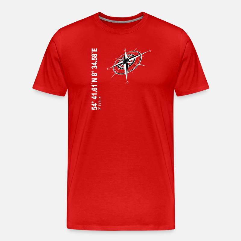 Föhr - Männer Premium Bio T-Shirt - Rot