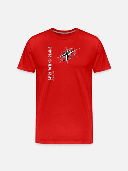Rügen - Männer Premium Bio T-Shirt - Rot